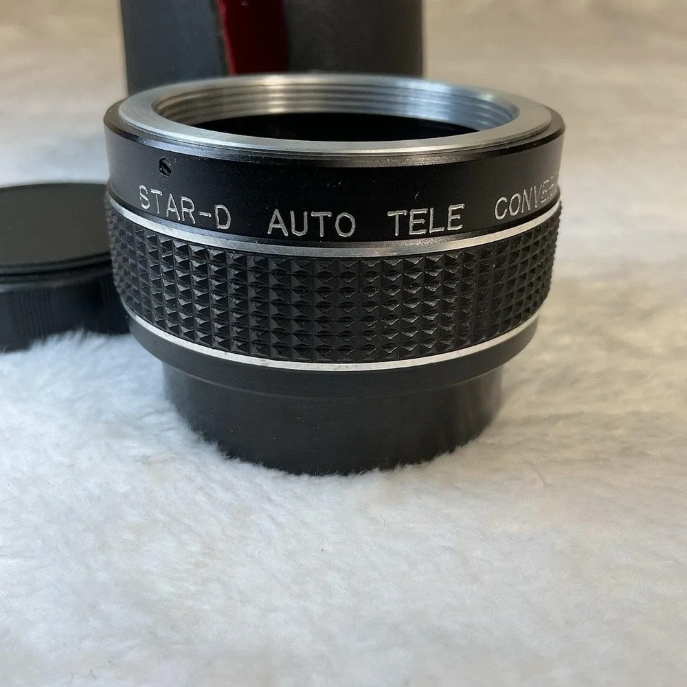 Star-D M42 Screw Mount 2X Auto Teleconverter Lens Vintage WTH Leather Case